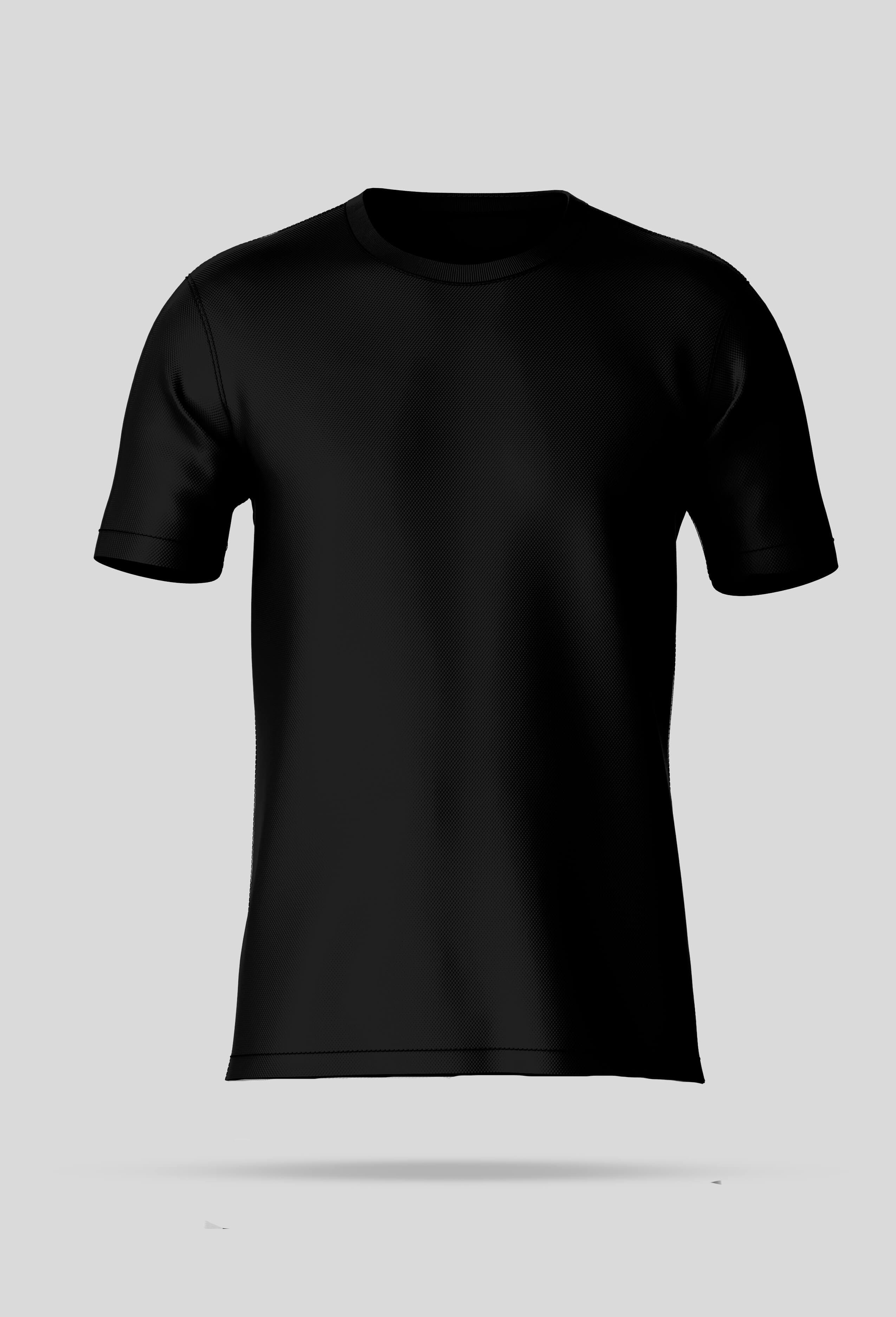 Camiseta preta masculina com tecido Dry Performance para treinos.